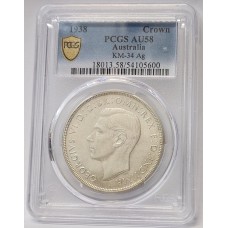 AUSTRALIA 1938 . CROWN . PCGS AU58